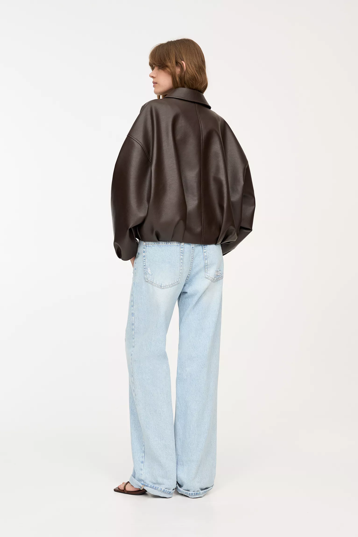 Nara™ - Oversized Faux Leather Bomber Jacket