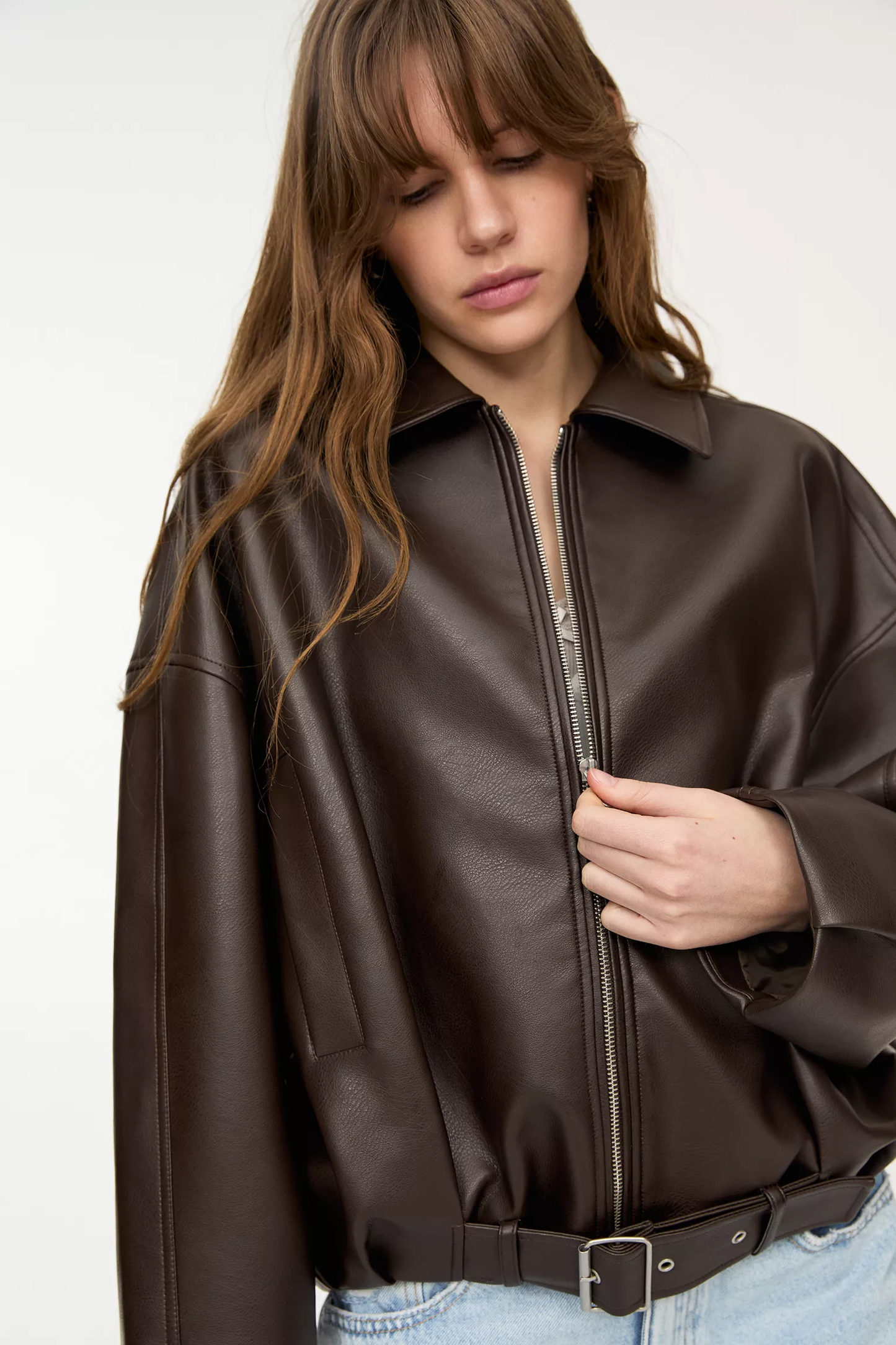 Nara™ - Oversized Faux Leather Bomber Jacket
