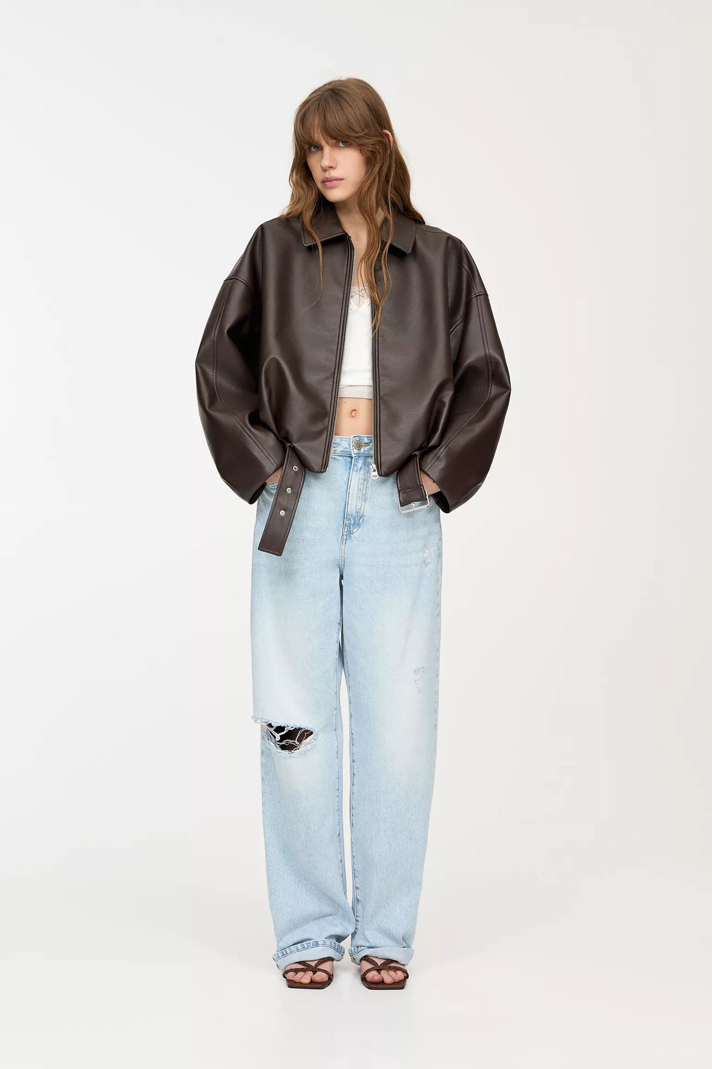 Nara™ - Oversized Faux Leather Bomber Jacket