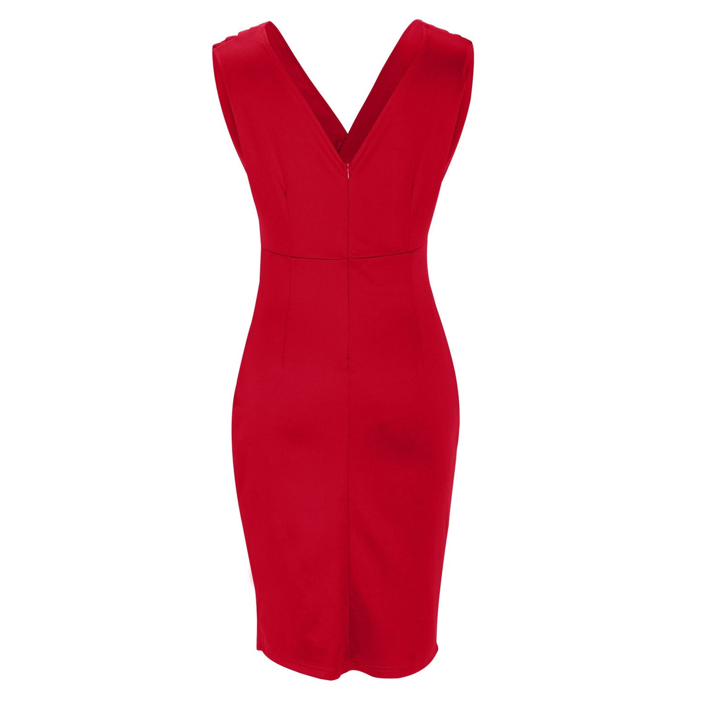 Isa™ - Luxurious Short Dress with V-Neck and Leg Slit
