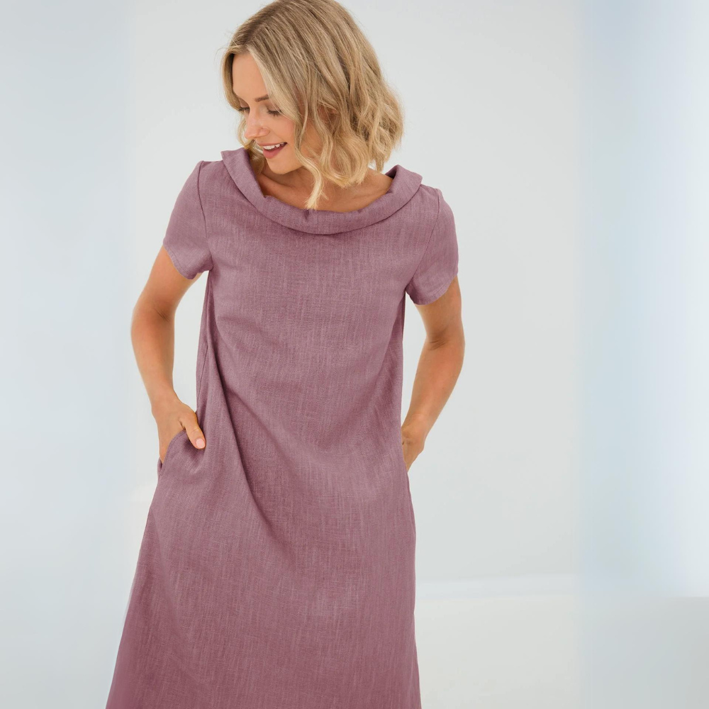 Alinna™ - Soft Linen Dress with Pockets