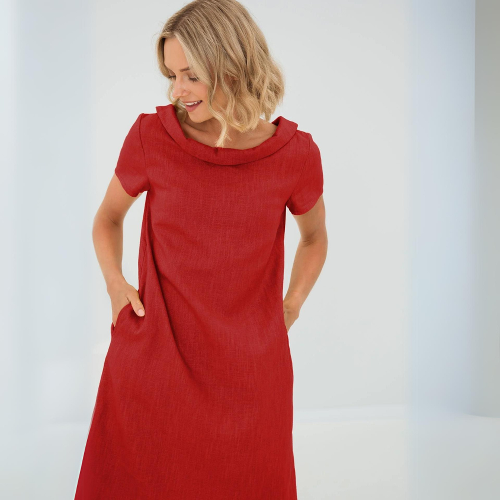 Alinna™ - Soft Linen Dress with Pockets