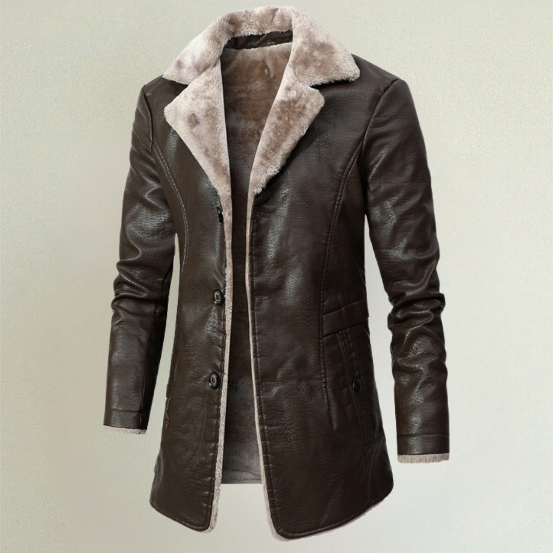 Philipo™ - Men's Leather Jacket with Fleece Lining