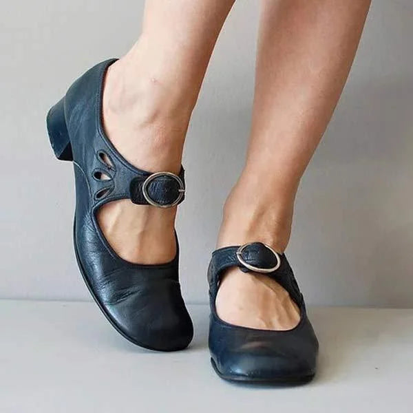 Briana™ - Women's Low Heeled Buckle Shoes