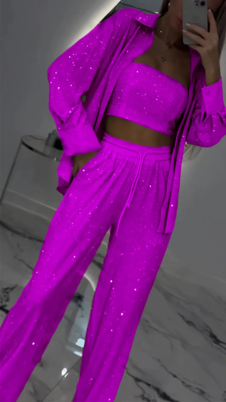 Haimi™ - Shiny Three-Piece Casual Suit