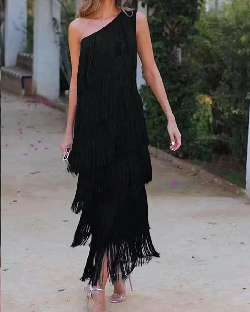 Xyla - Midi dress with fringes