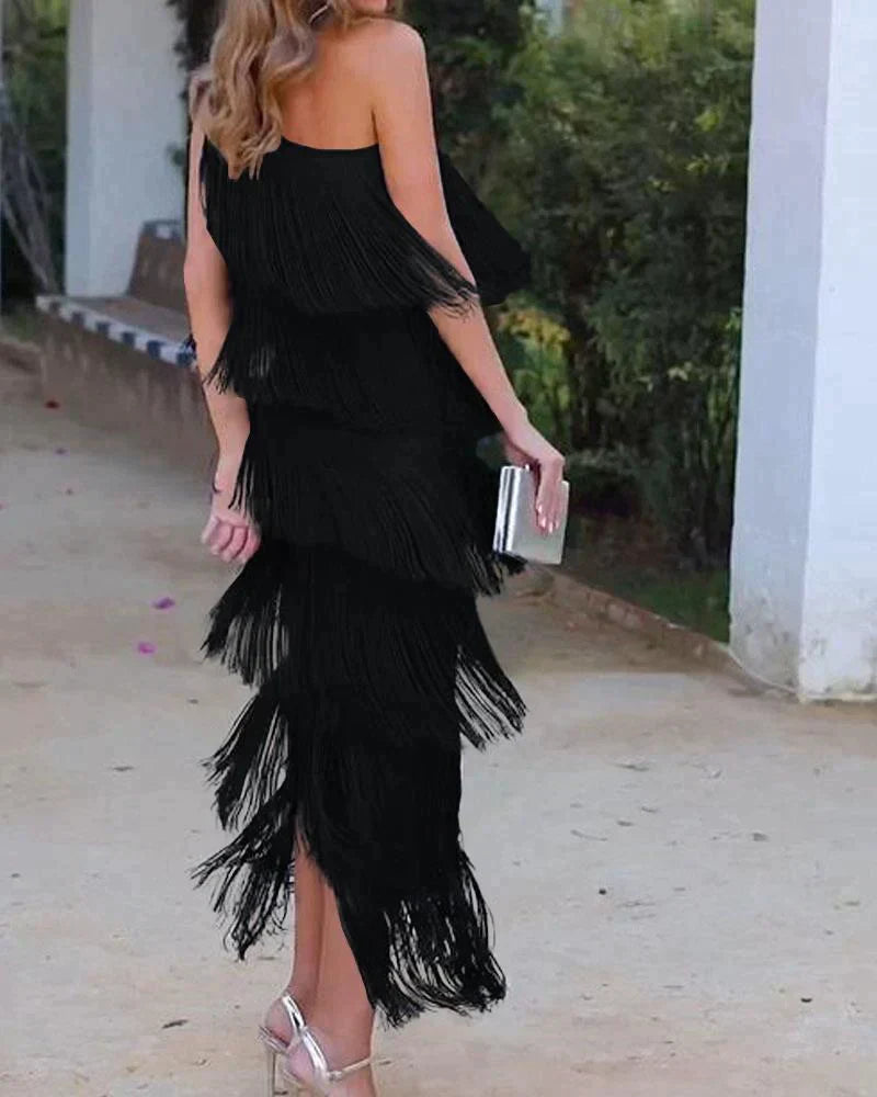 Xyla - Midi dress with fringes