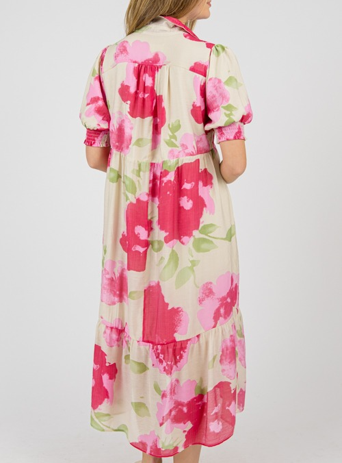 Yone™ - Abstract Floral Print Midi Dress
