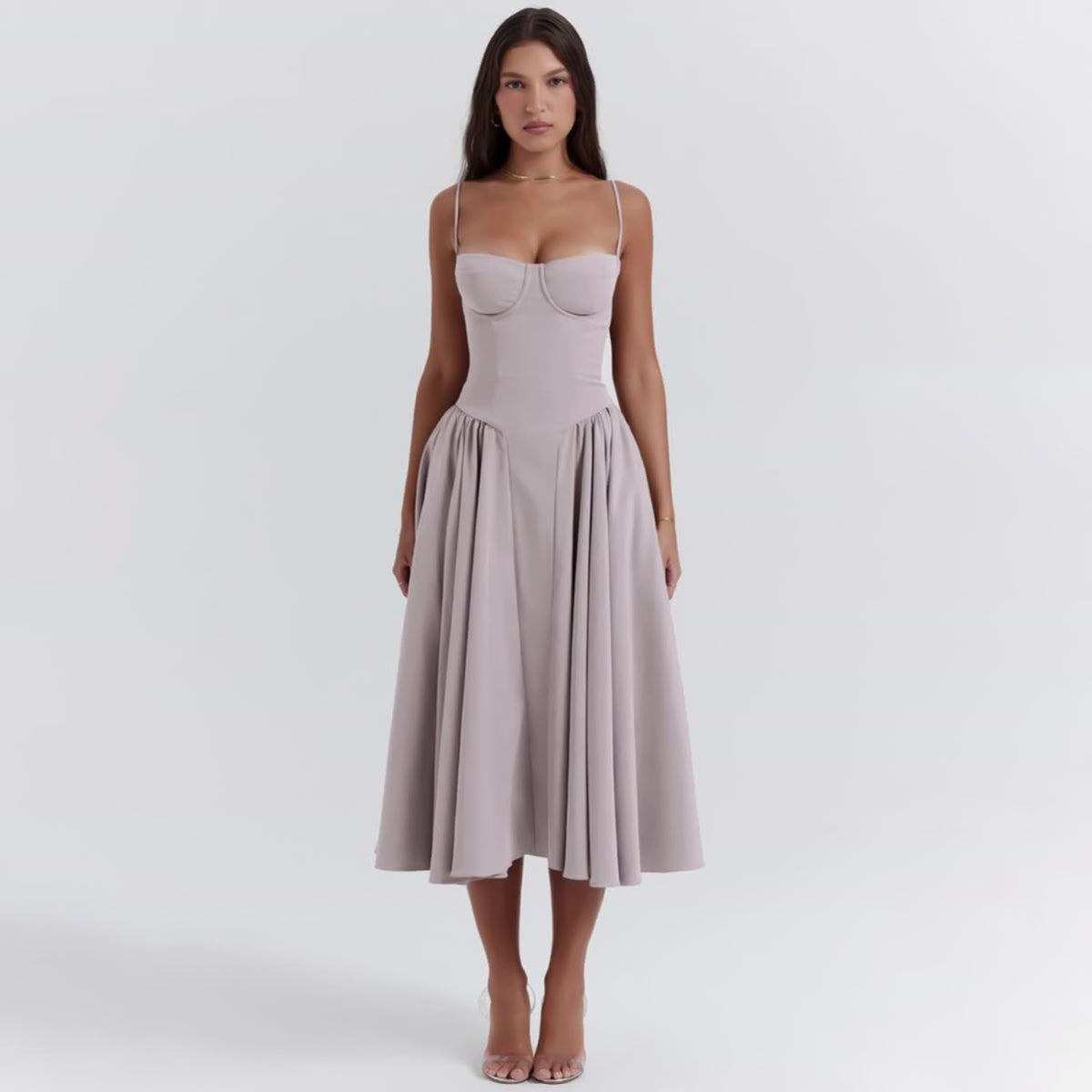 Brisa™ - Ballerina Twill Corset Midi Dress
