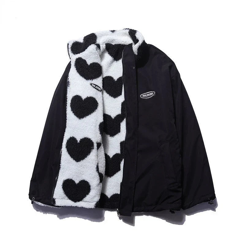 Sandine™ - Winter Jacket with Heart-Patterned Fleece Lining