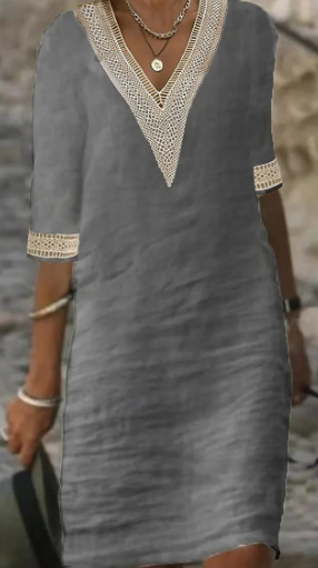 Margaret™- Linen and Cotton Loose Dress