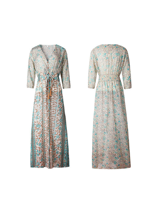 Noriel™ - Long Dress with V-Neck