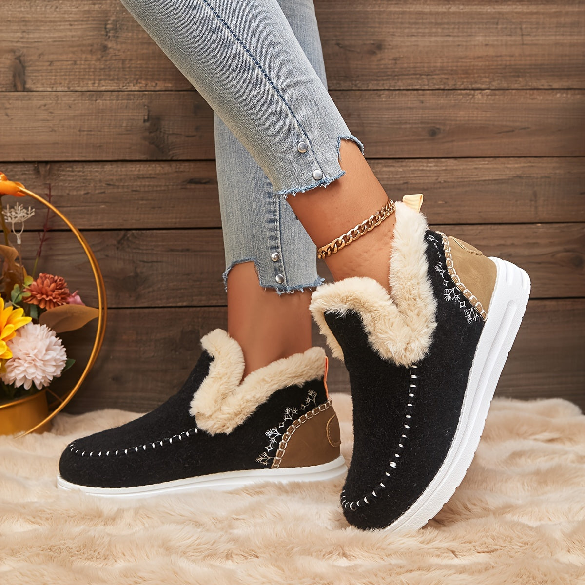 Tomasa™ - Faux Fur Lined Ankle Boots for Women