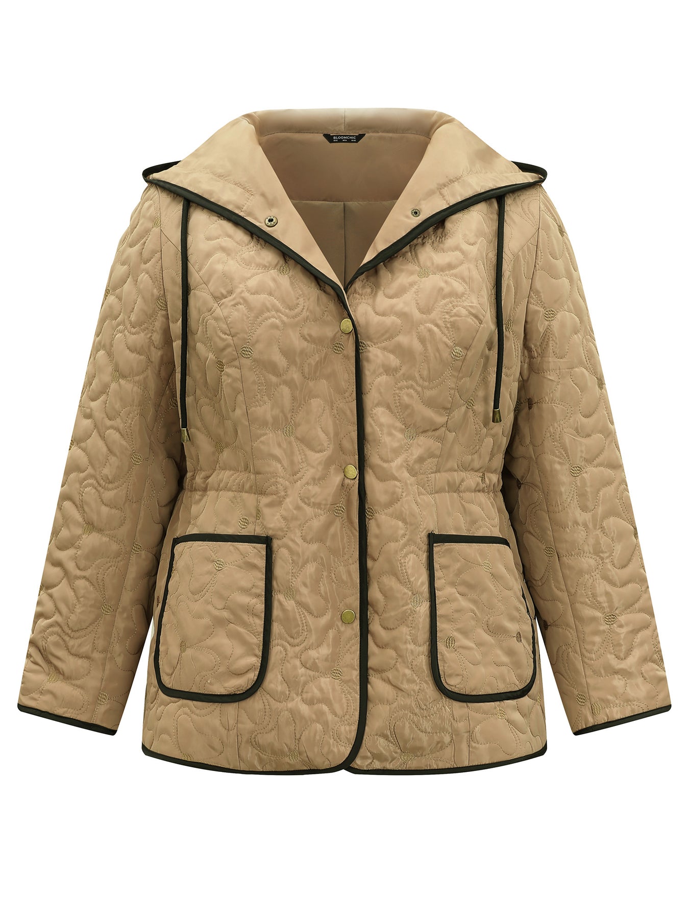 Sacha™ - Elegant padded jacket with drawstring and contrast trim