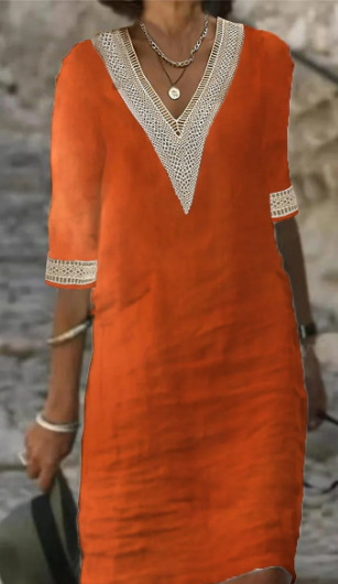 Margaret™- Linen and Cotton Loose Dress