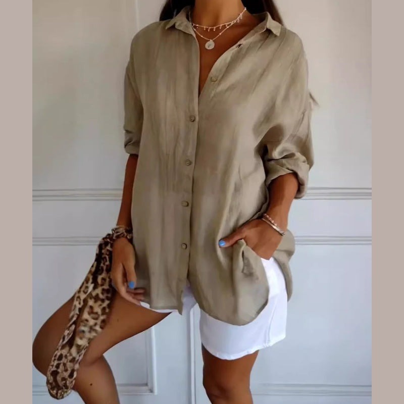 Eyén™ - Pleated Button-Up Shirt