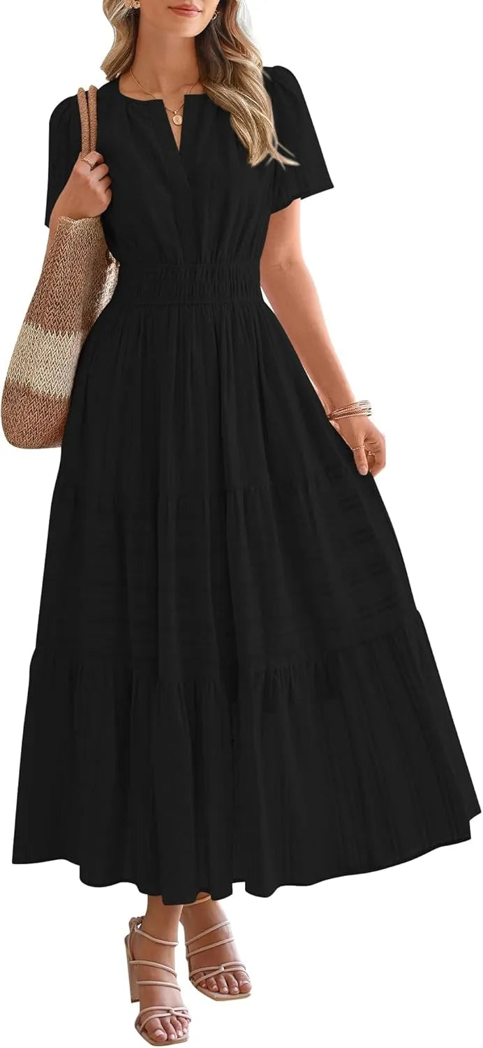 Breina™ - Bohemian Midi Beach Dress