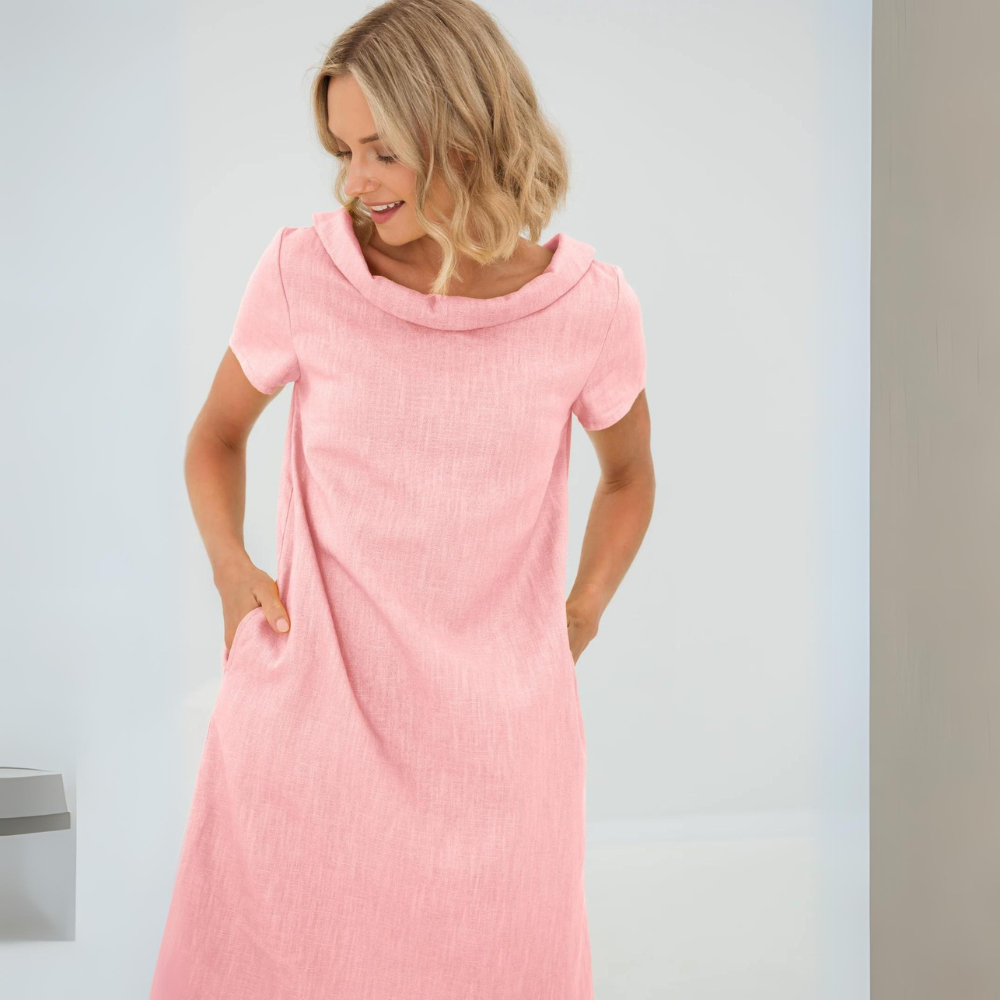Alinna™ - Soft Linen Dress with Pockets