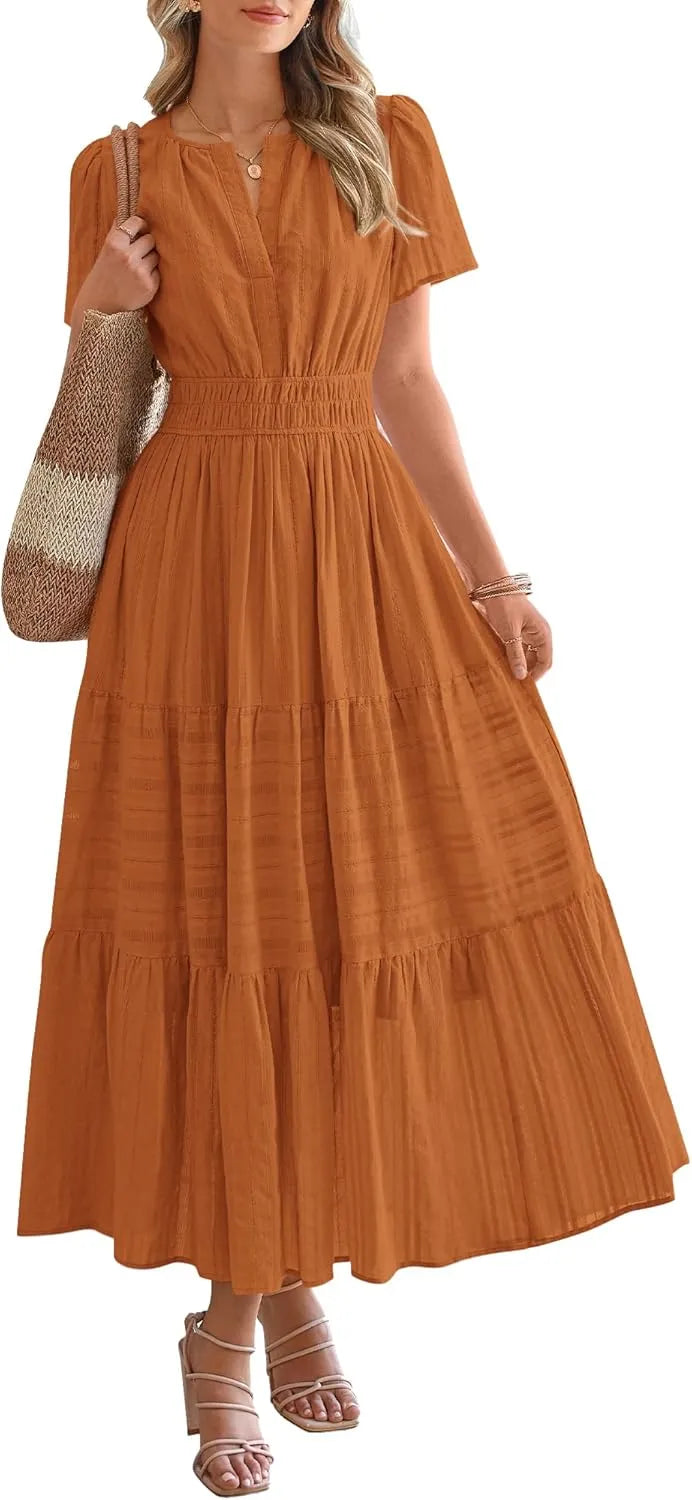 Breina™ - Bohemian Midi Beach Dress