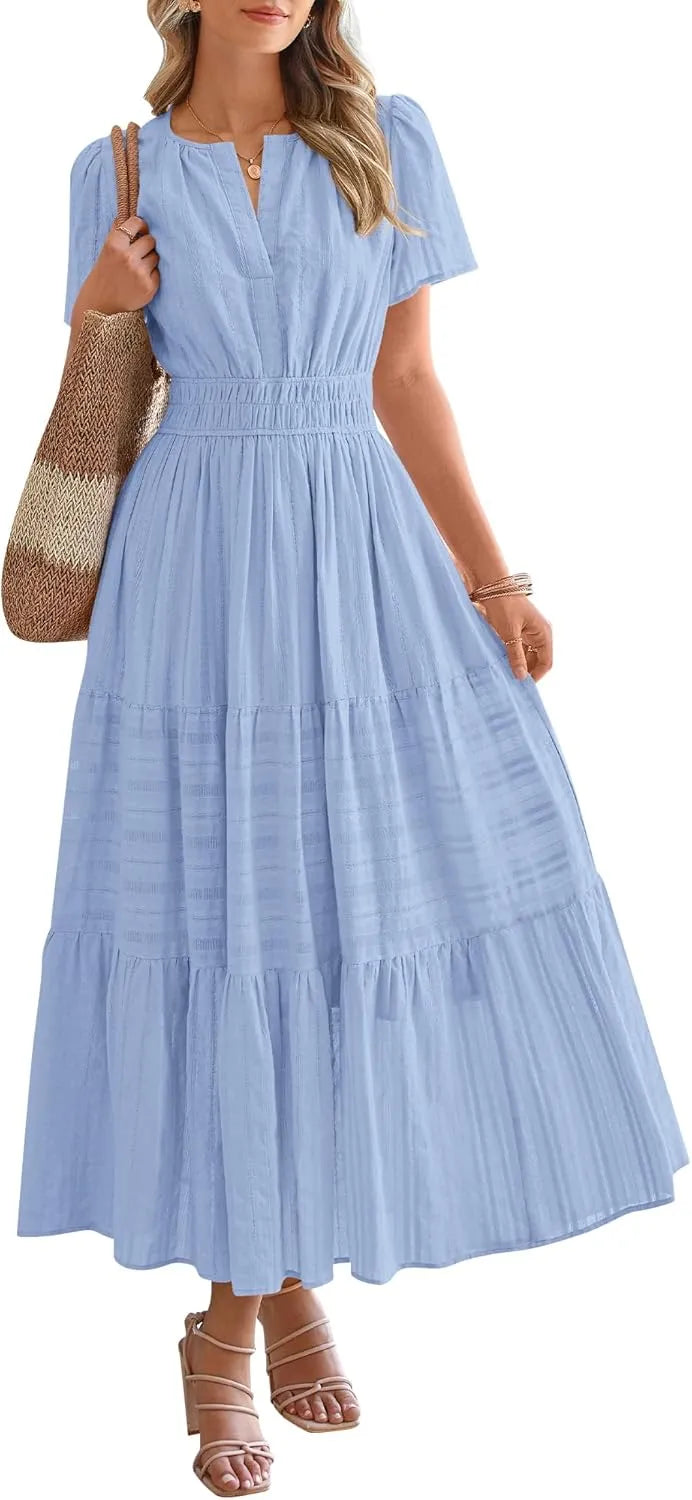 Breina™ - Bohemian Midi Beach Dress