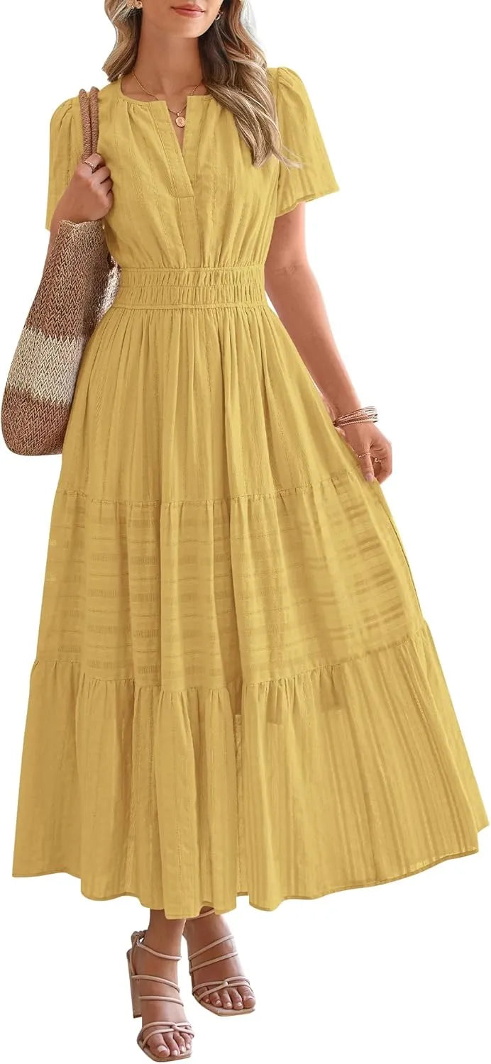 Breina™ - Bohemian Midi Beach Dress