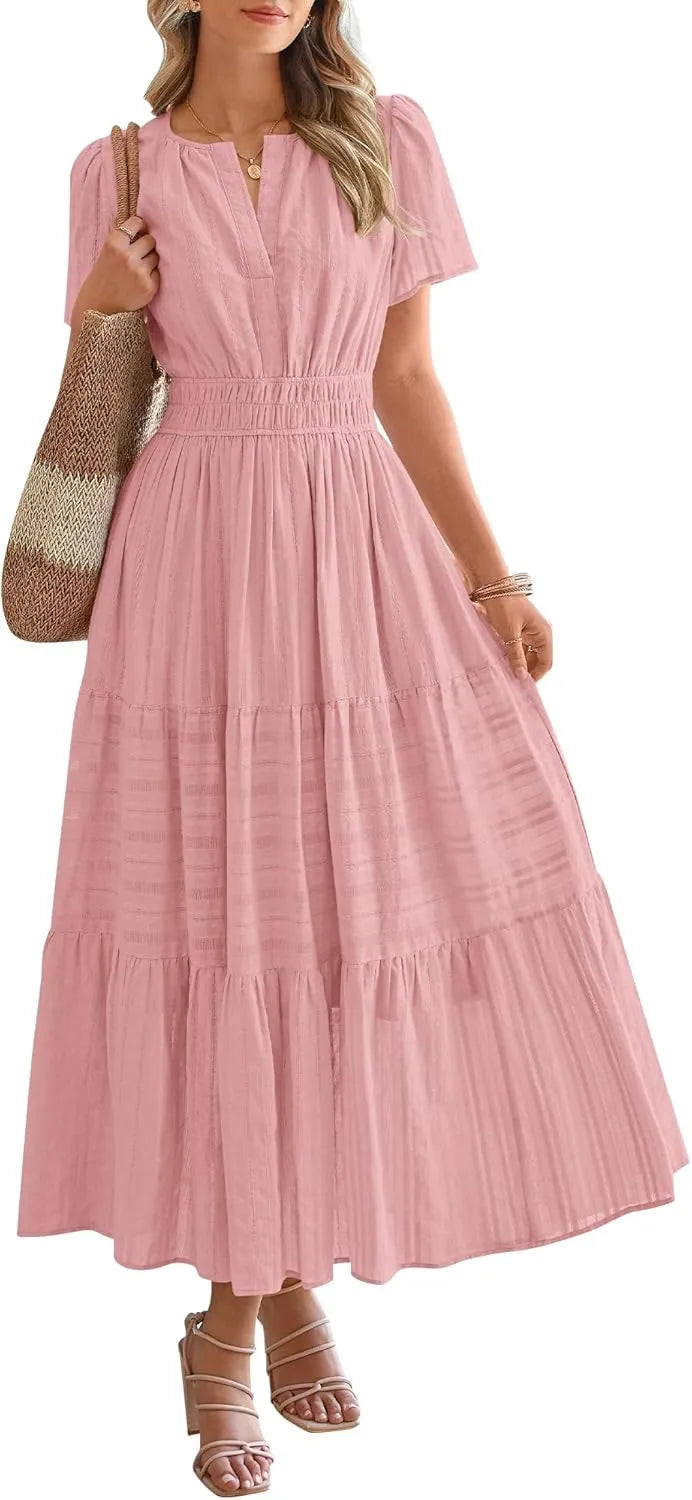 Breina™ - Bohemian Midi Beach Dress