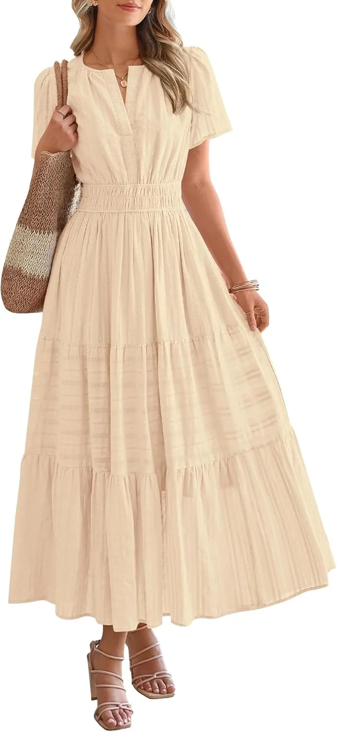 Breina™ - Bohemian Midi Beach Dress