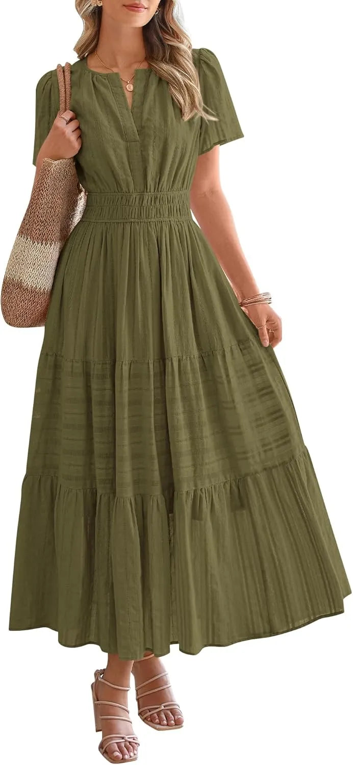 Breina™ - Bohemian Midi Beach Dress