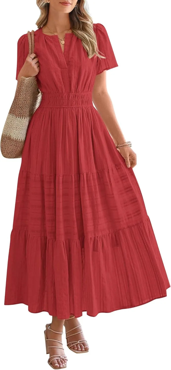 Breina™ - Bohemian Midi Beach Dress