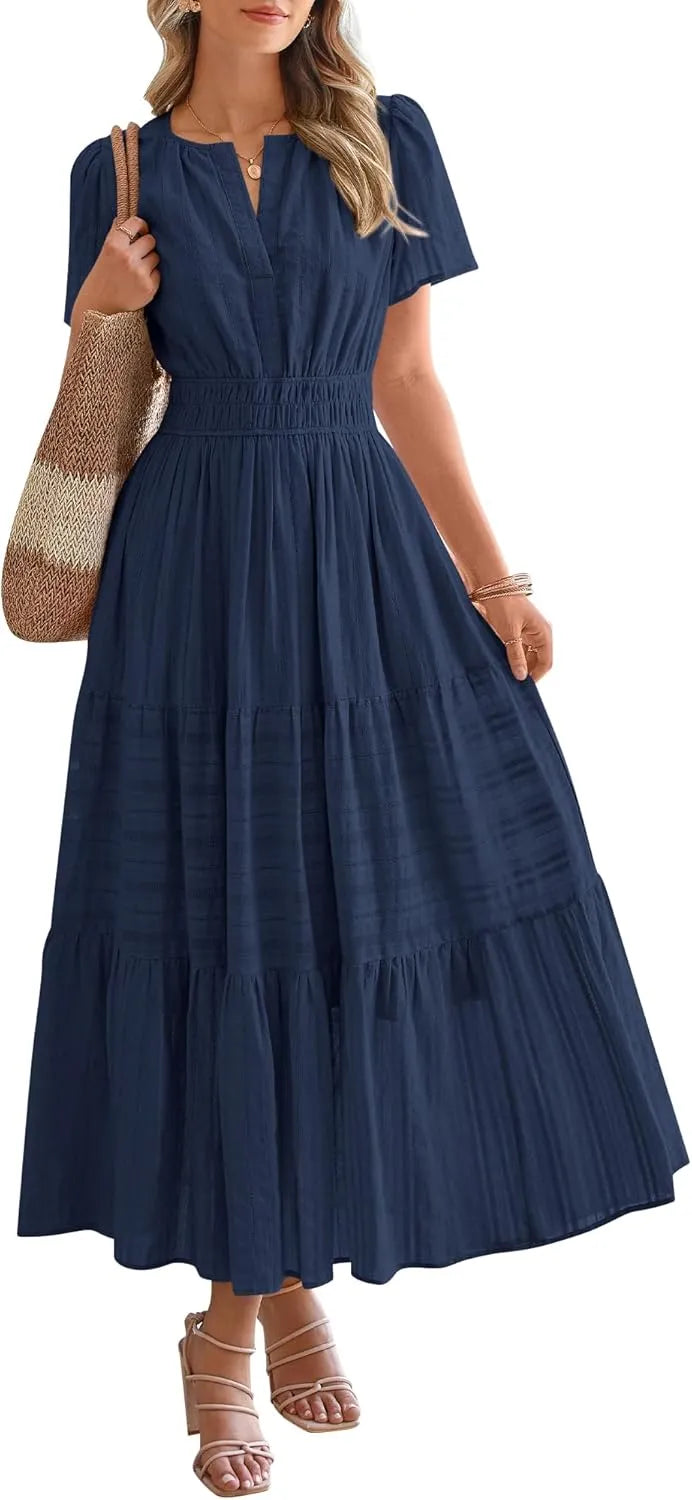 Breina™ - Bohemian Midi Beach Dress