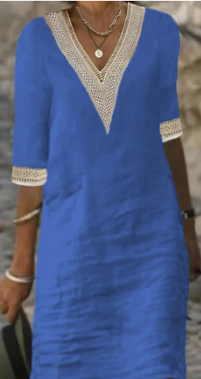 Margaret™- Linen and Cotton Loose Dress