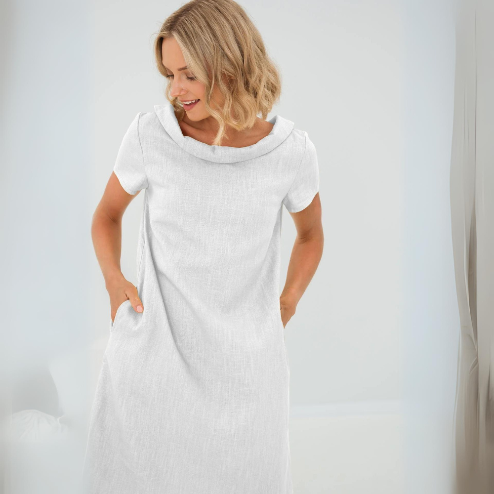 Alinna™ - Soft Linen Dress with Pockets