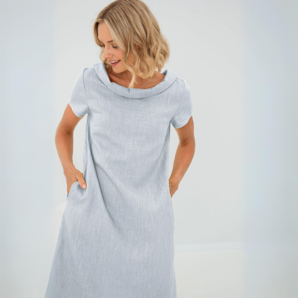 Alinna™ - Soft Linen Dress with Pockets