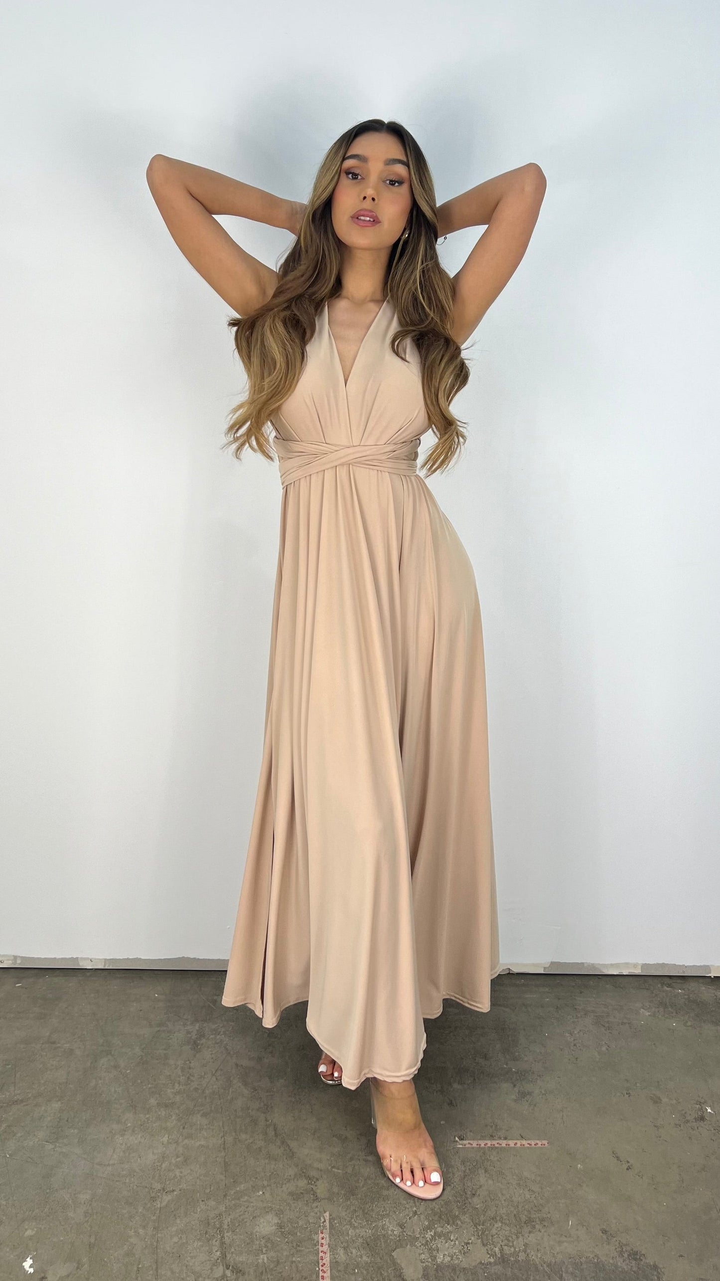 Sarisha™ - Elegant Long V-Neck Dress