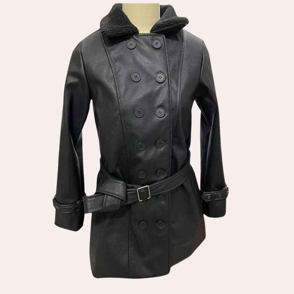Soraya™ - Elegant Faux Leather Coat