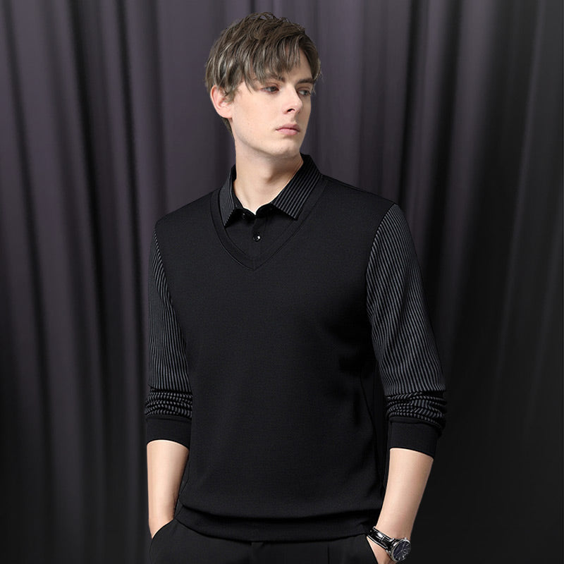 Charlie - Long sleeve polo shirt for men