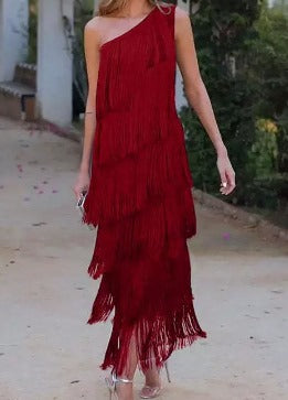 Xyla - Midi dress with fringes