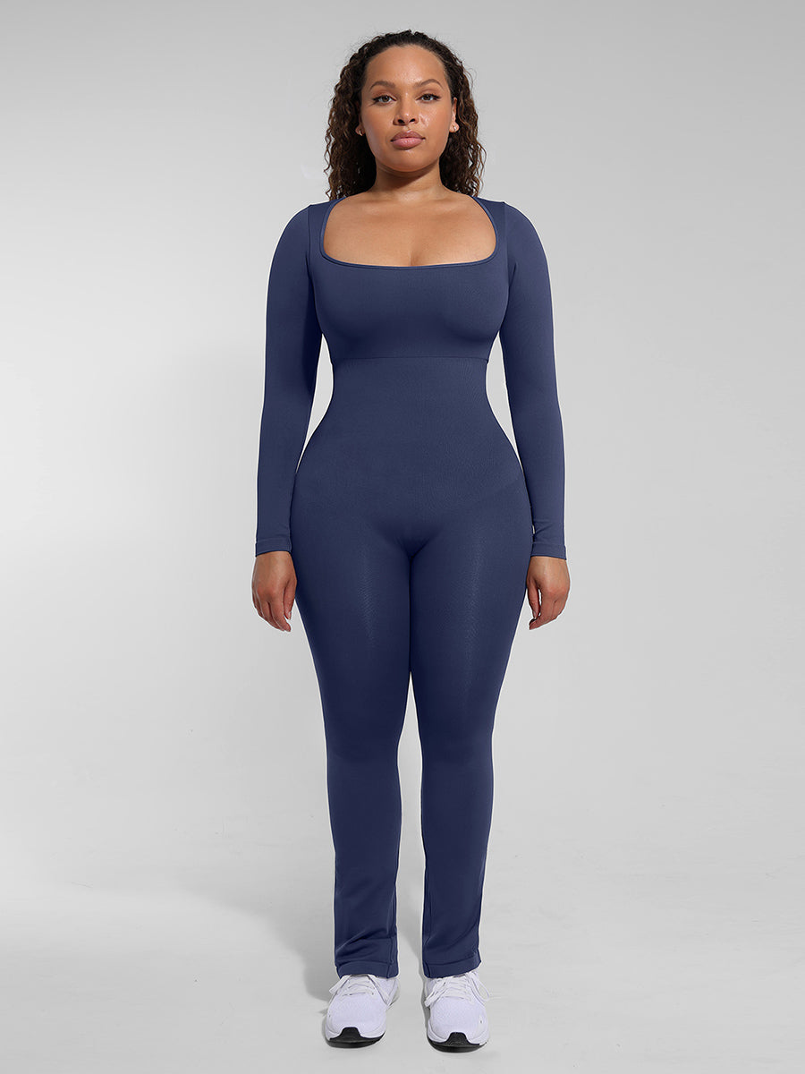 Brooke™ - Long Sleeve Tummy Control Flared Jumpsuit