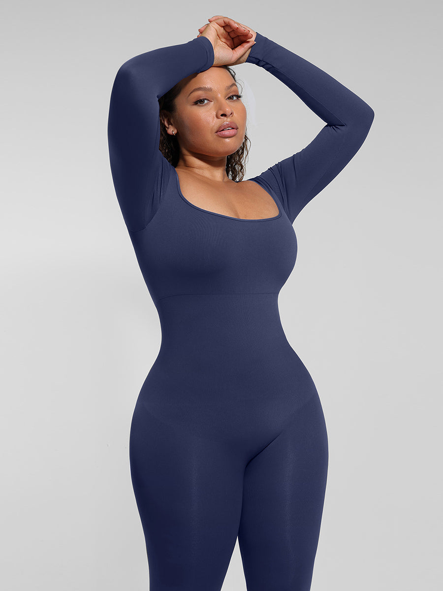 Brooke™ - Long Sleeve Tummy Control Flared Jumpsuit