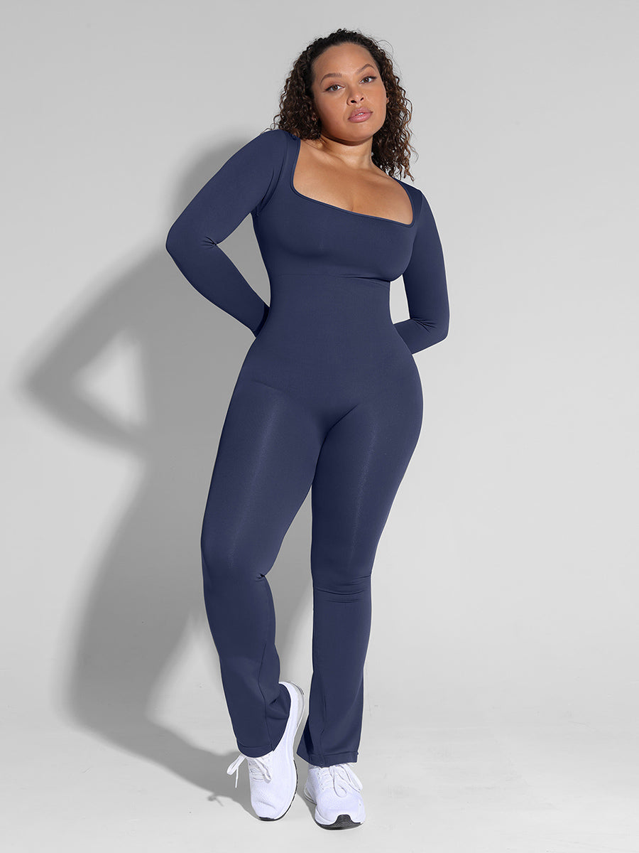 Brooke™ - Long Sleeve Tummy Control Flared Jumpsuit