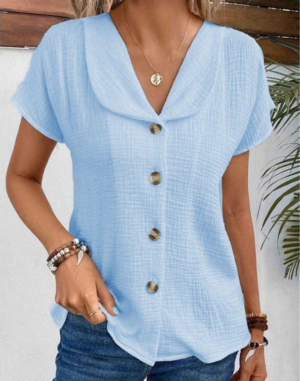 Laseth™ - Casual Short-Sleeve Button-Up Shirt