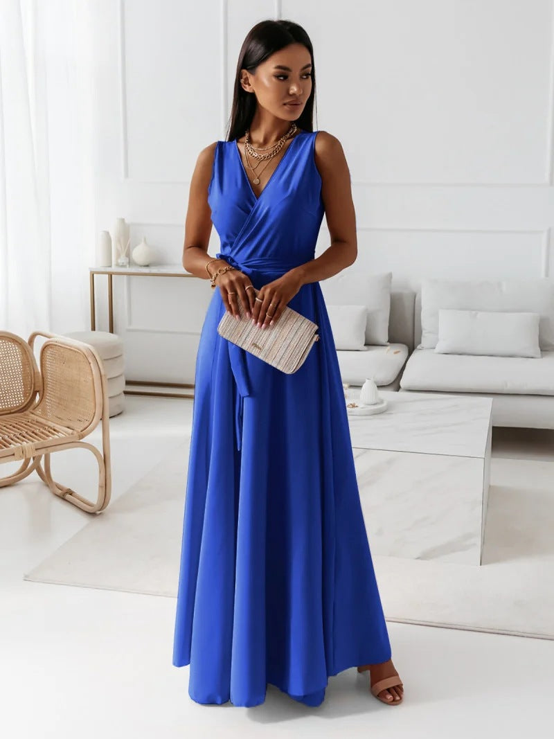 Gardenia™ - Elegant Long Dress with V-Neck