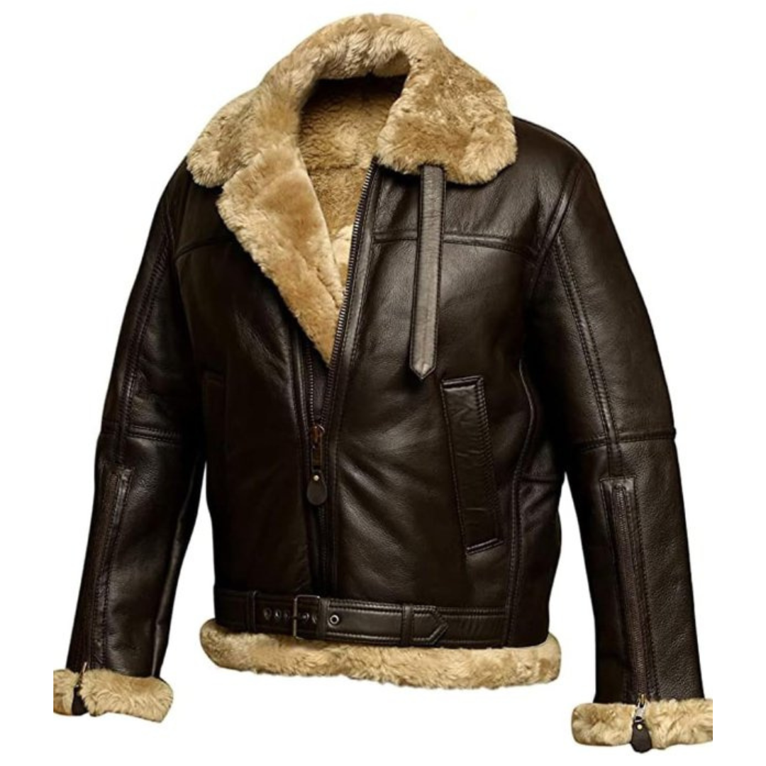 Marlo™ - Men's leather jacket with fleece lining