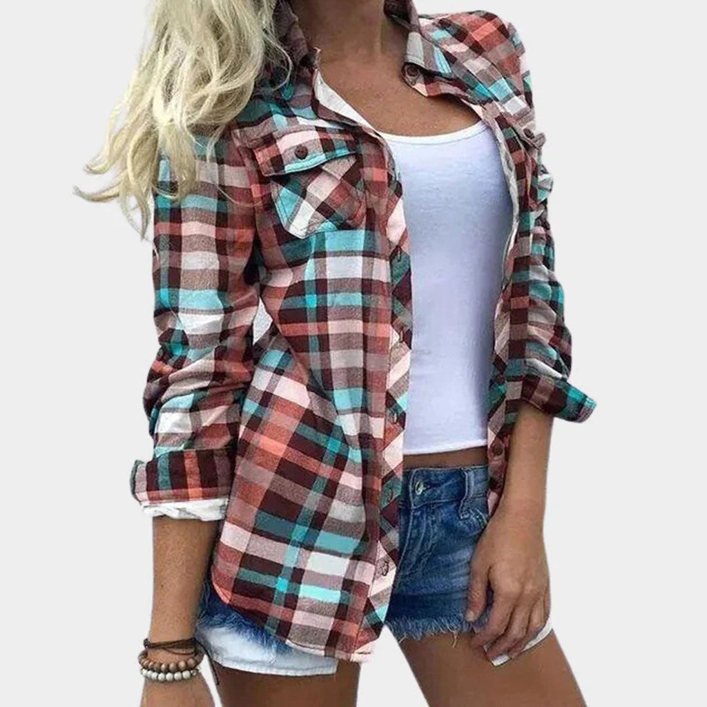Sibila™ - Long-Sleeve Checkered Shirt