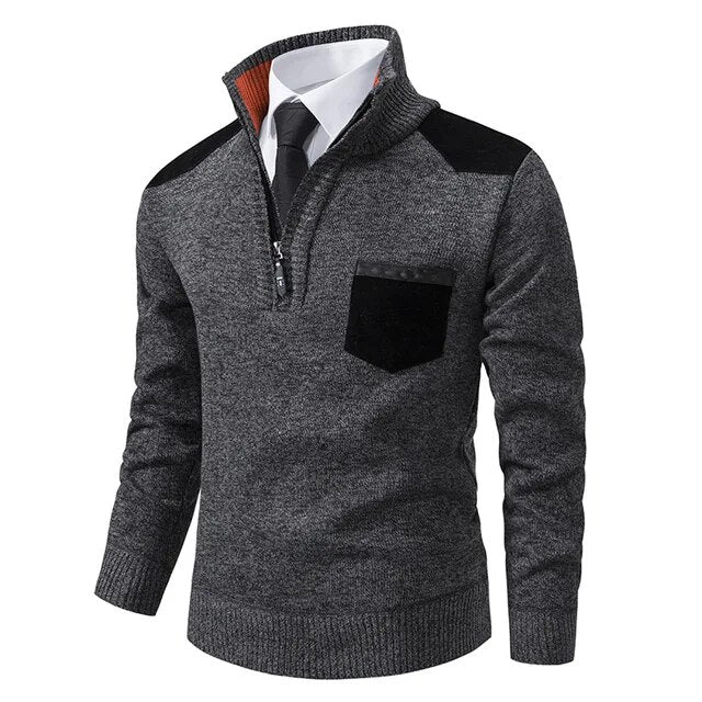 Carmine™ - Retro Jumper with Zip and High Neck