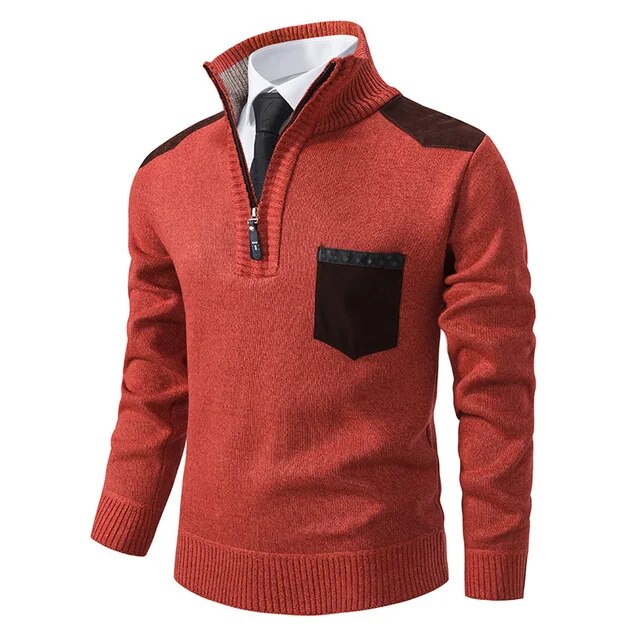 Carmine™ - Retro Jumper with Zip and High Neck