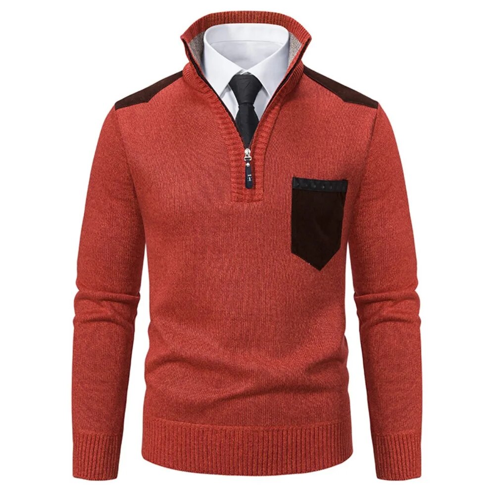 Carmine™ - Retro Jumper with Zip and High Neck