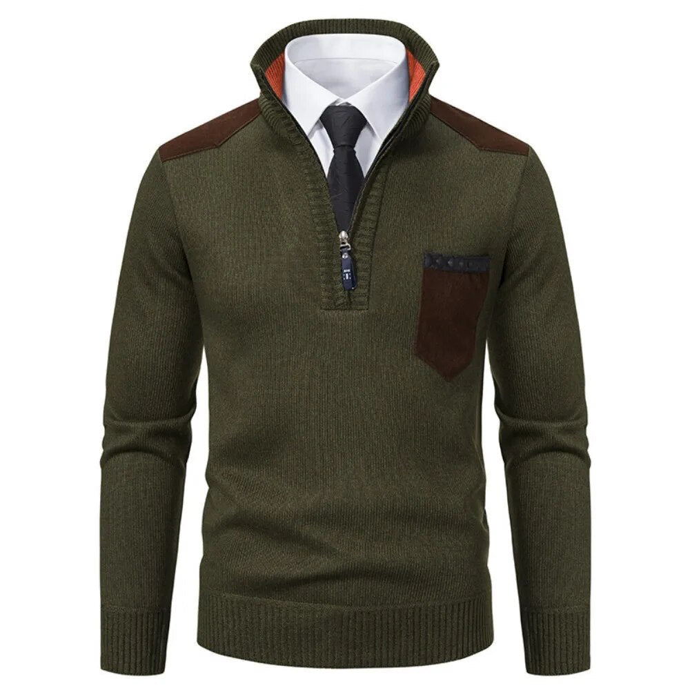 Carmine™ - Retro Jumper with Zip and High Neck