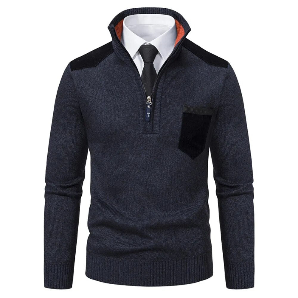 Carmine™ - Retro Jumper with Zip and High Neck