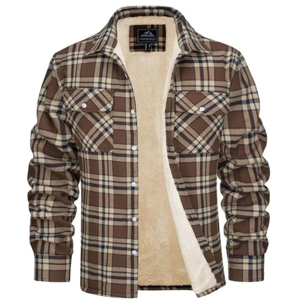 Adel™ - Men's Checked Jacket with Fleece Lining